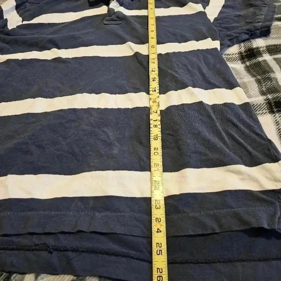 Nautica Navy Blue and White Striped Polo Shirt - Picture 4 of 6